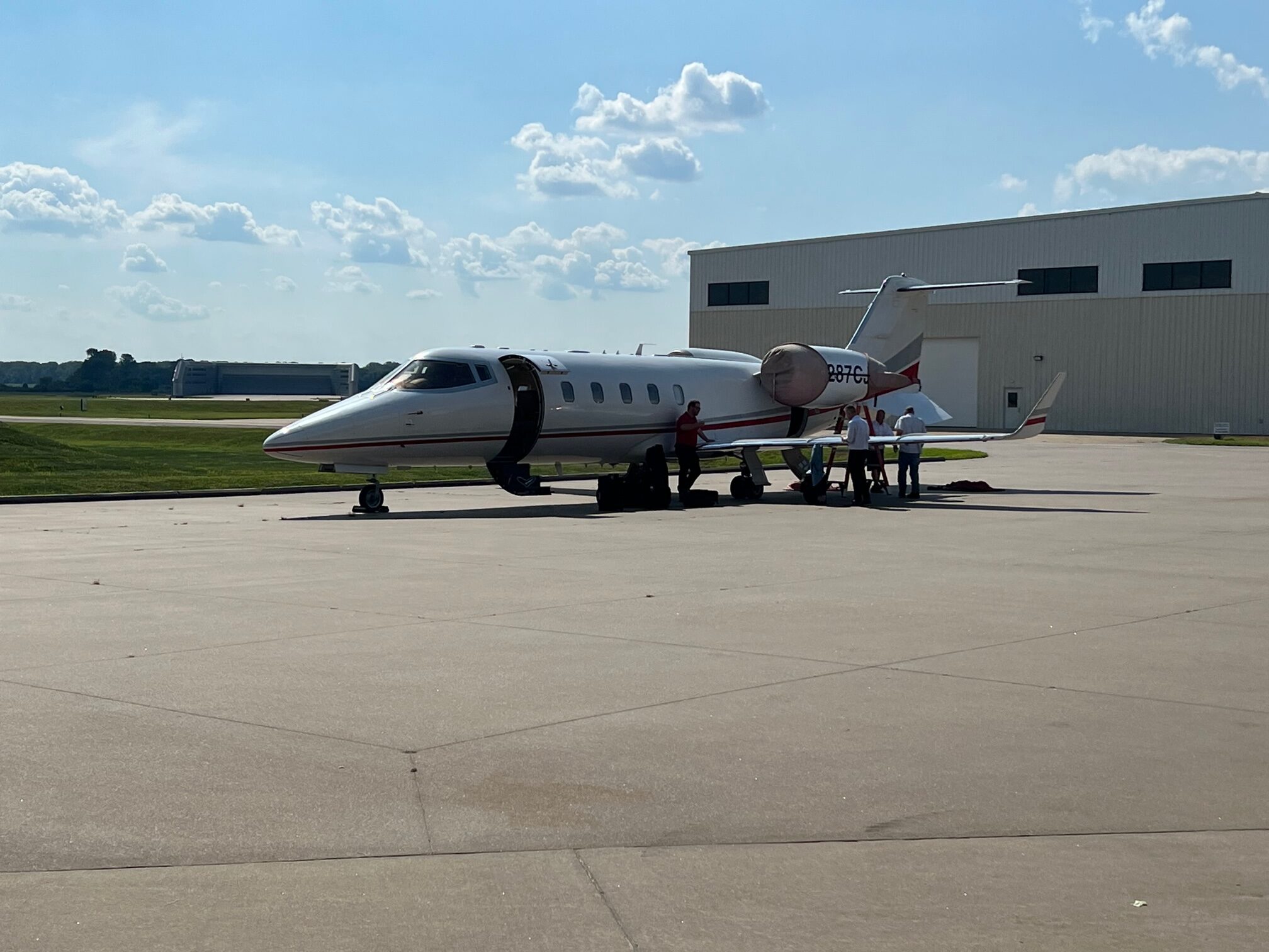 A plane on the runway